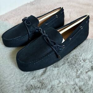 Journee collection navy suede slip on loafers